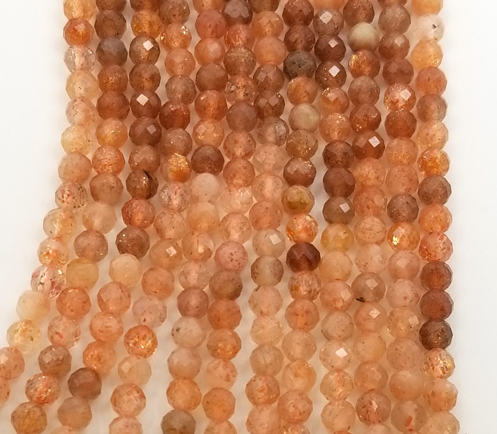 Faceted Sunstone Natural Gemstone Beads Faceted Round Stones 3mm 15.5 ...