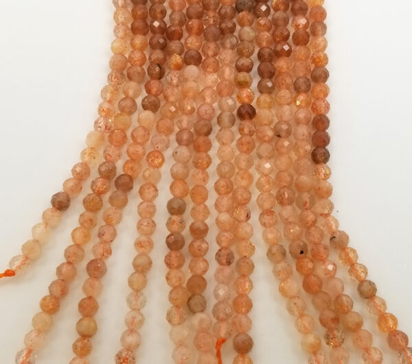 Faceted Sunstone Natural Gemstone Beads