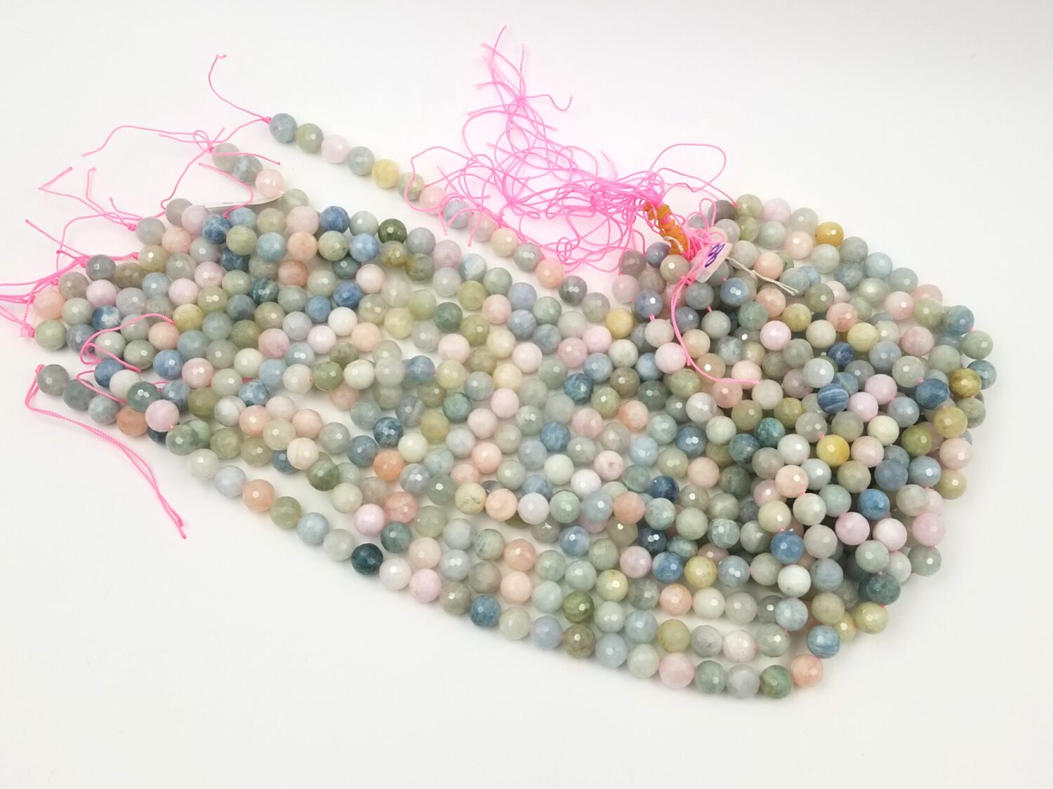 Morganite Star Cut Gemstone Beads