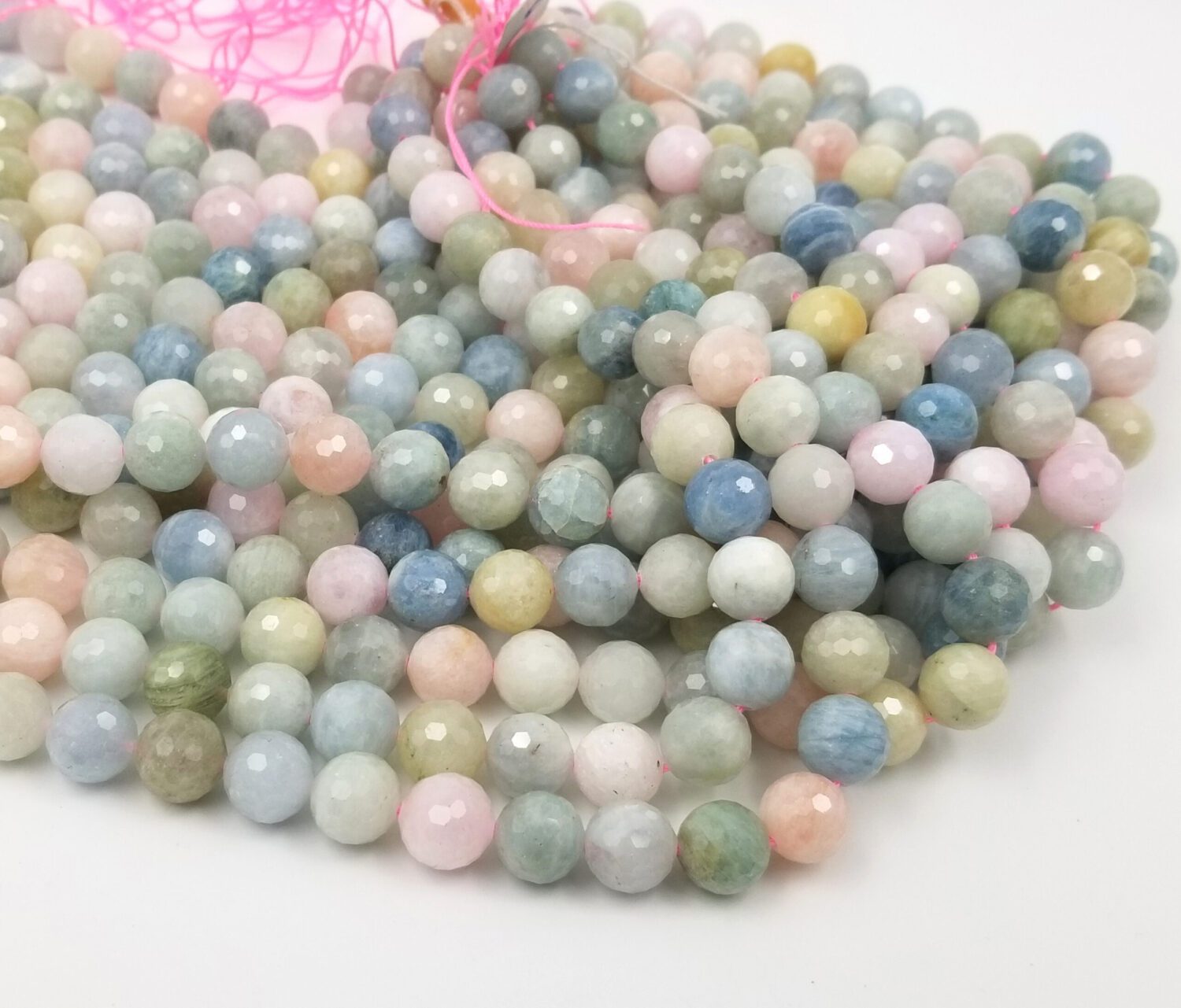 Morganite Star Cut Gemstone Beads