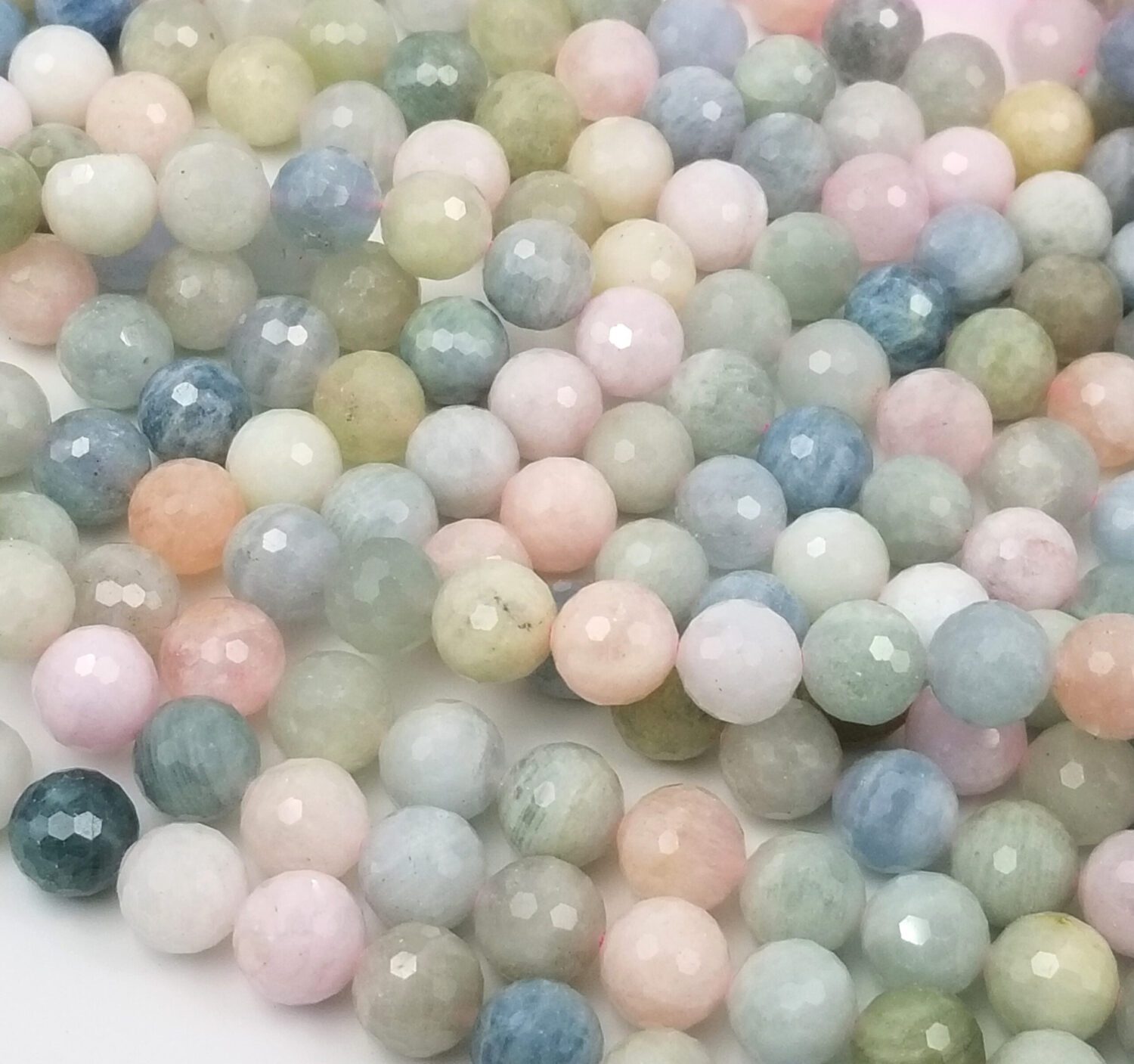 Morganite Star Cut Gemstone Beads