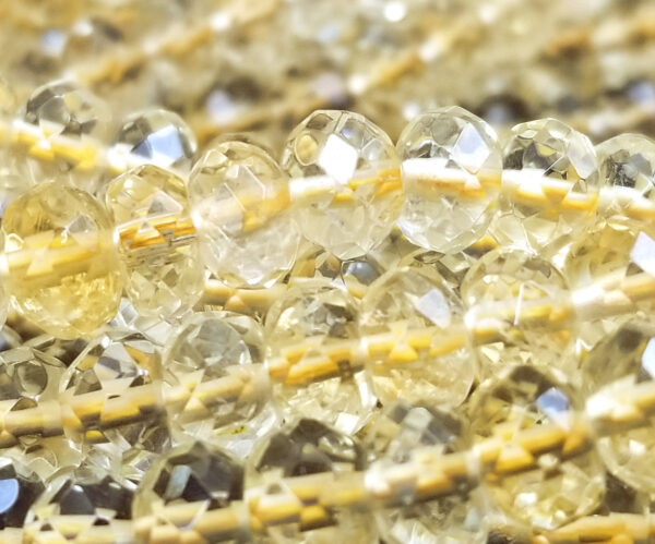Faceted Citrine Rondelle Cut Honey Semi Precious Gemstone