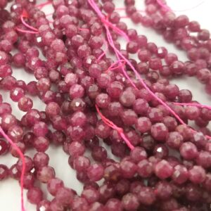 Genuine Faceted Natural Ruby Round Gemstone