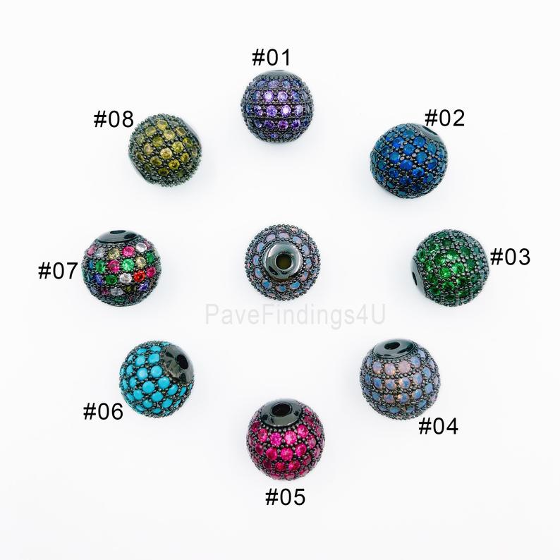 Spacer Beads Rhinestone Beads Silver Pave Beads Zirconia Pave Beads Pave Ball Bead Micro Pave Beads Shamballa Ball Beads Pave Beads