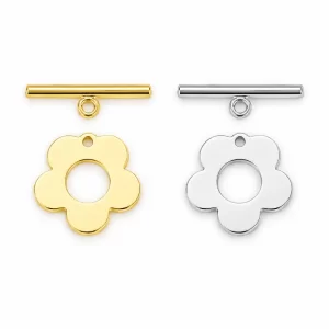Gold Filled Flower Toggle Clasp, Bar and Ring Jewelry Making Clasp, Necklace Bracelet Fastener, Jewelry Making Supply, CL476