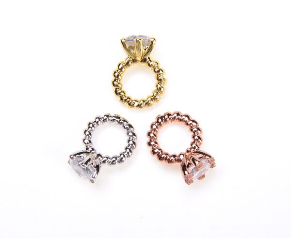 Three Kinds of Micro Pave Diamond Ring Pendant