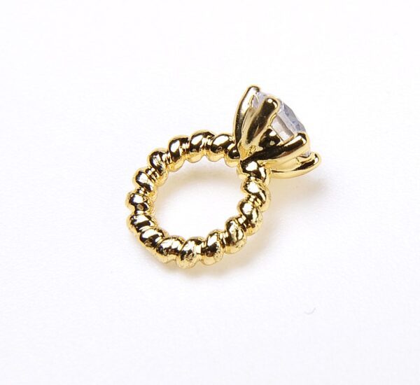 Gold Micro Pave Diamond Ring Pendant