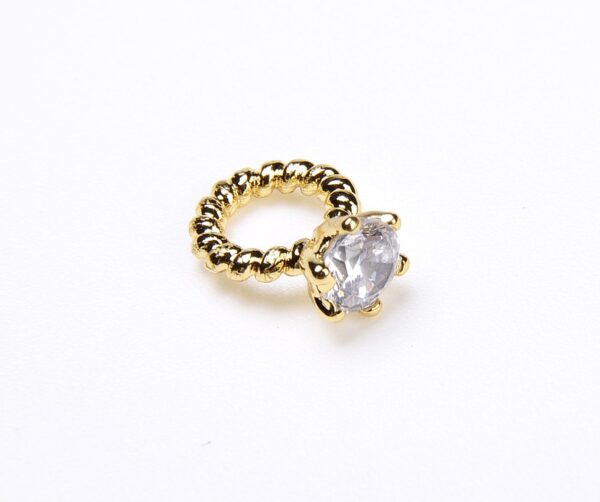 Gold Micro Pave Diamond Ring Pendant