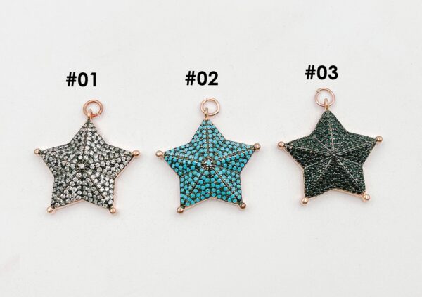 Micro Pave Large Star Charm Pendant