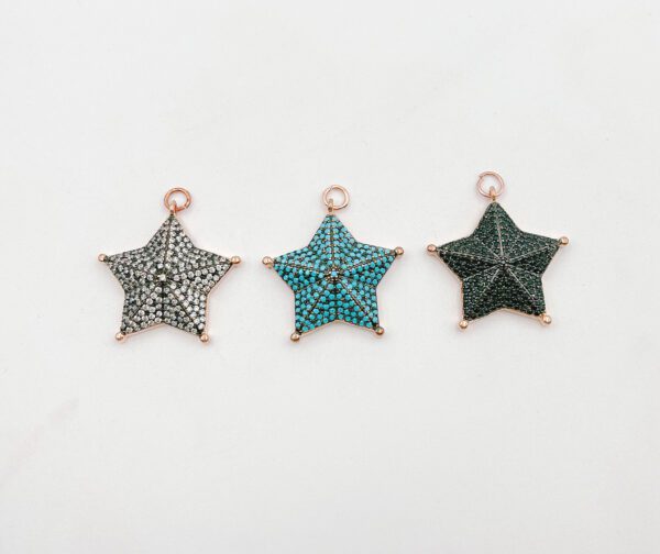Different Colors of Micro Pave Large Star Charm Pendant