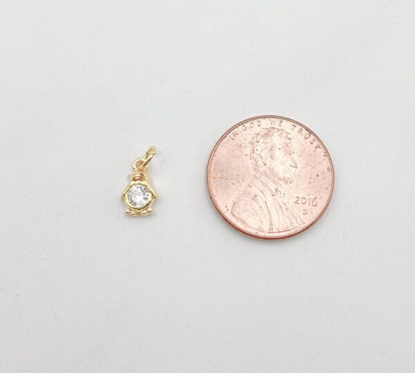 Cute Gold Penguin Charm Pendant and Coin