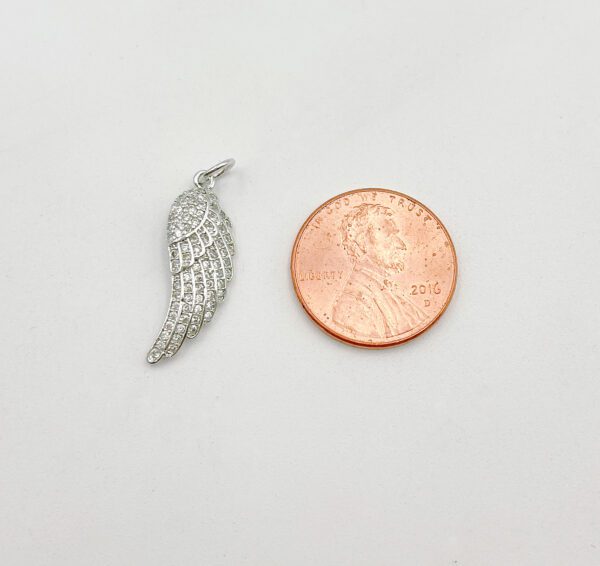 Small Silver Angel Wing Charm and Coin