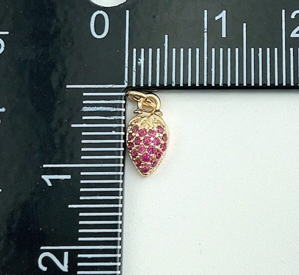 Measuring Gold Micro Pave Strawberry Pendant