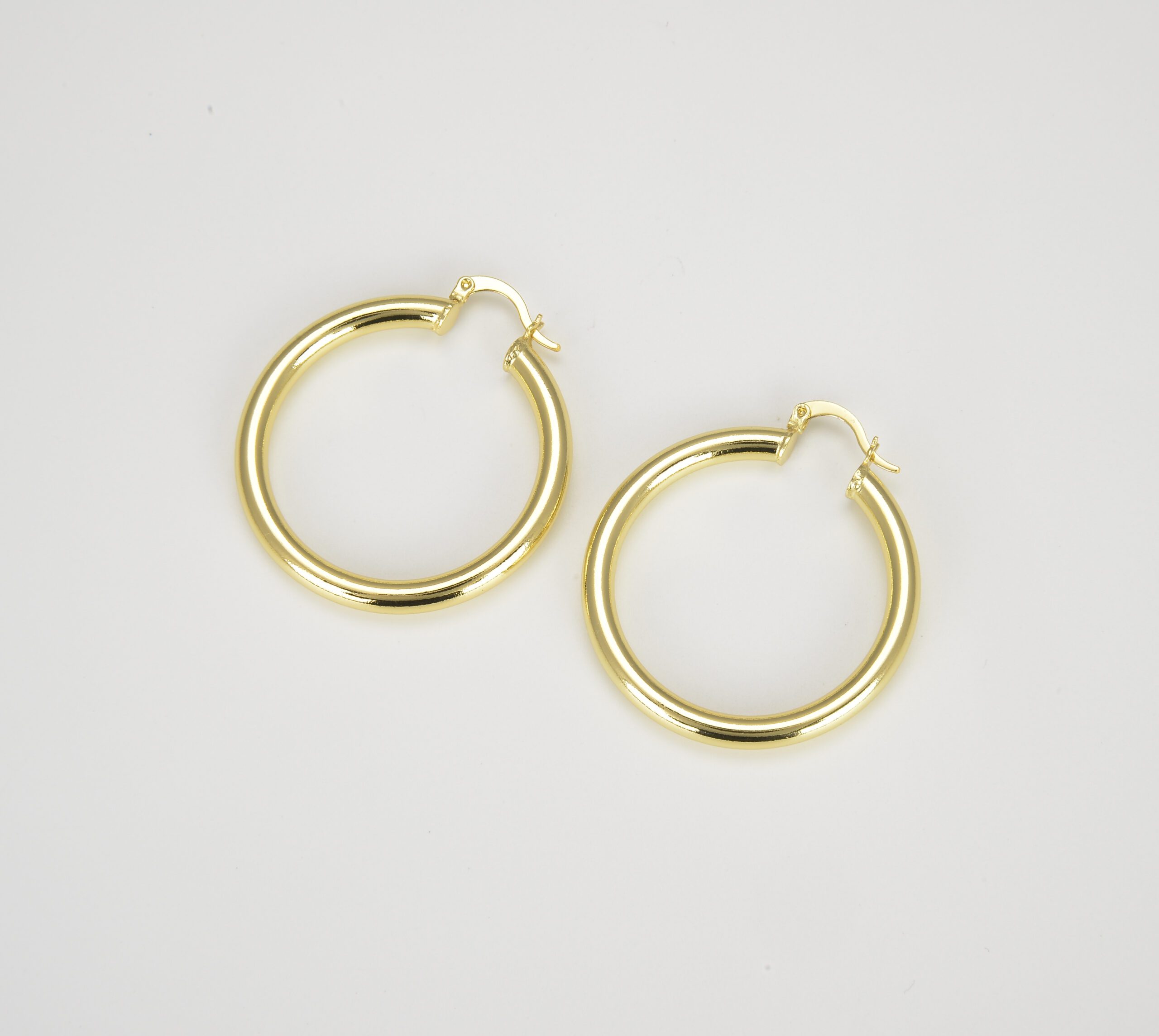 18K Gold Filled Chunky Hoop Earrings, Fat Hoop Earrings, Chubby Hoop ...