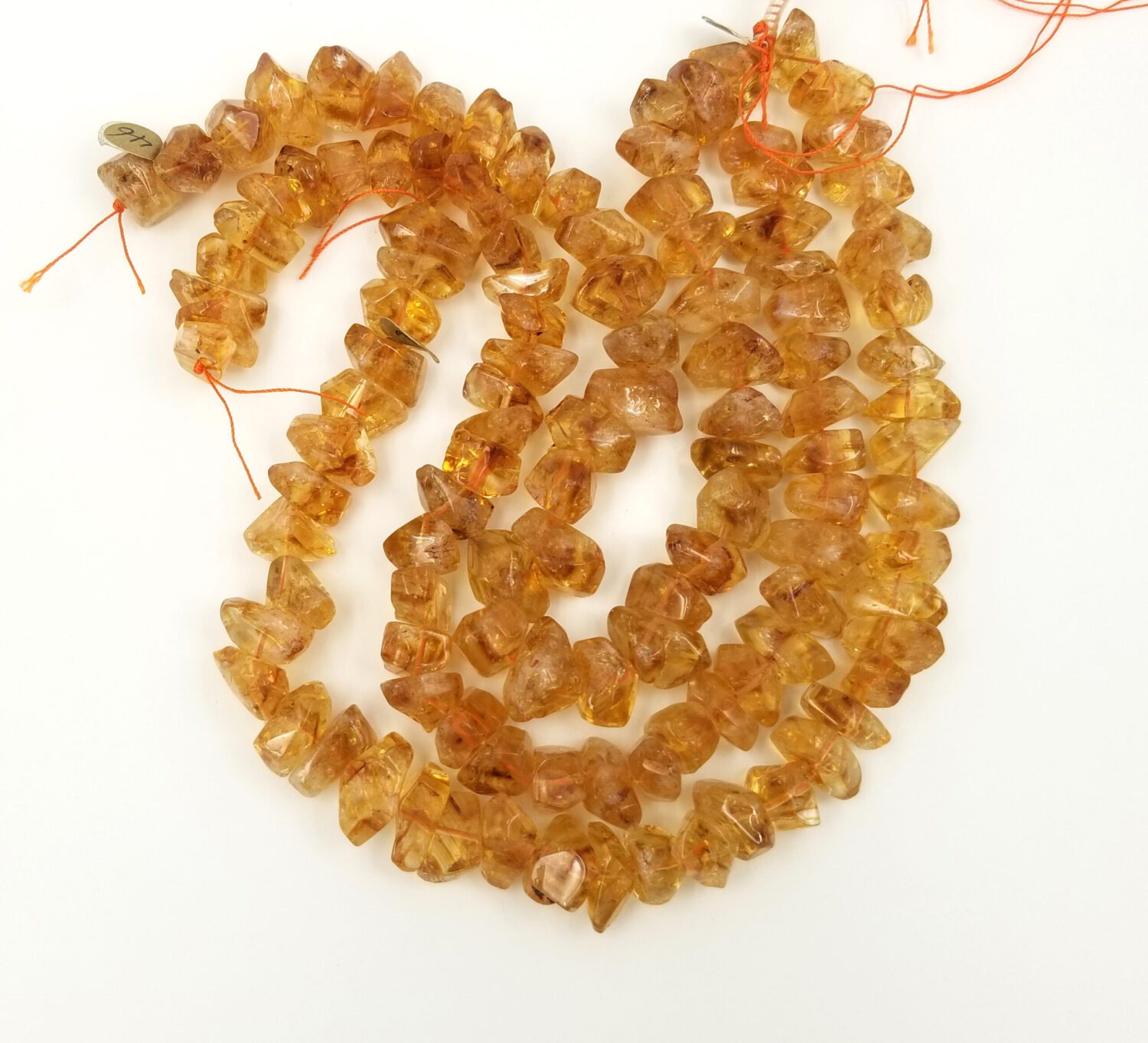 Natural Citrine Center Drill Pebble Nugget Beads Approx 14-25mm 15.5" Strand, GRN240 - Image 6