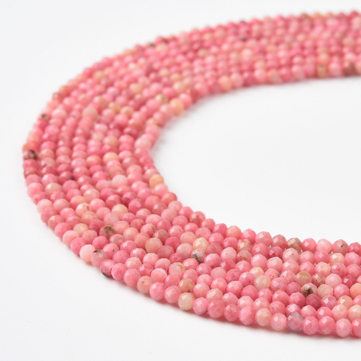 Rhodonite Gemstone Grade AAA Micro Faceted Round Loose Beads 15.5" Full Strand PRP390