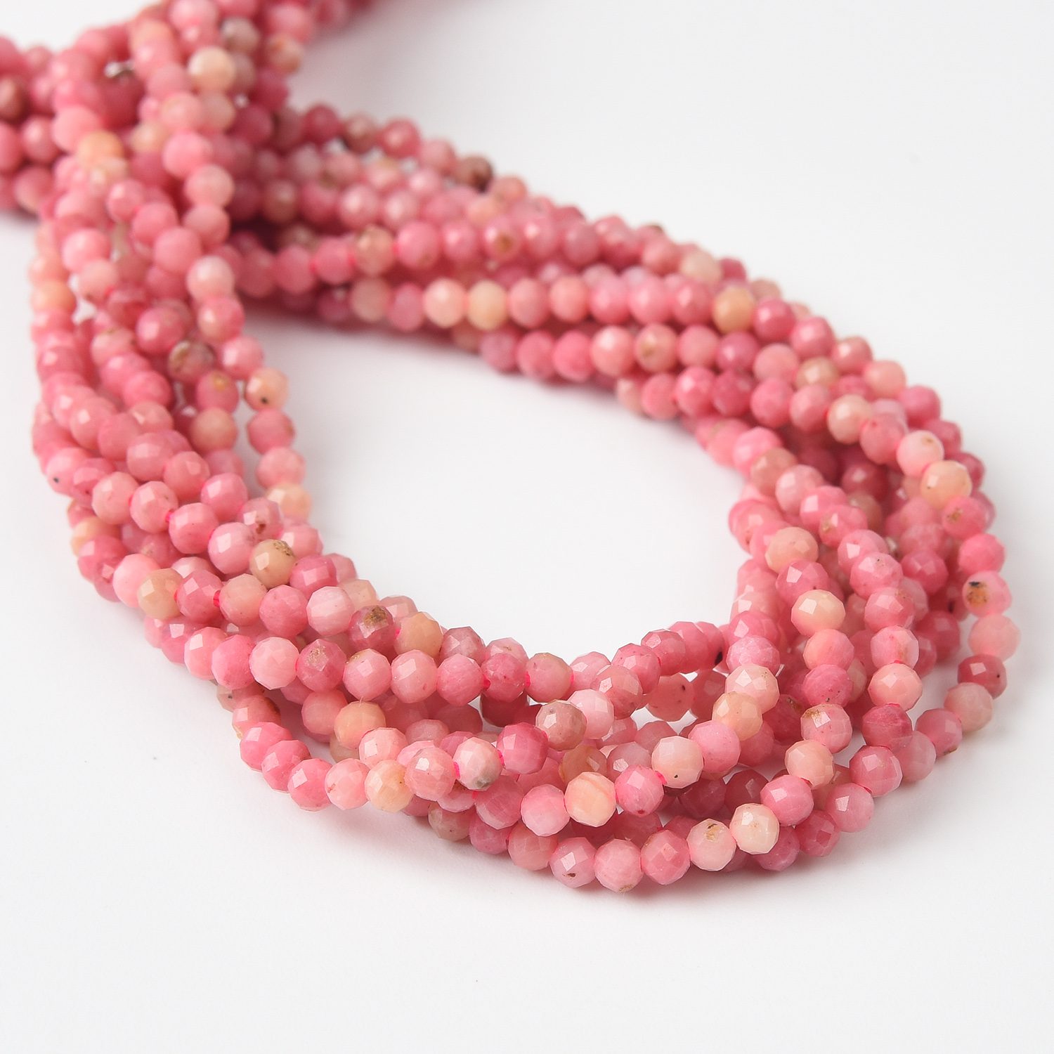 Rhodonite Gemstone Grade AAA Micro Faceted Round Loose Beads 15.5" Full Strand PRP390 - Image 3