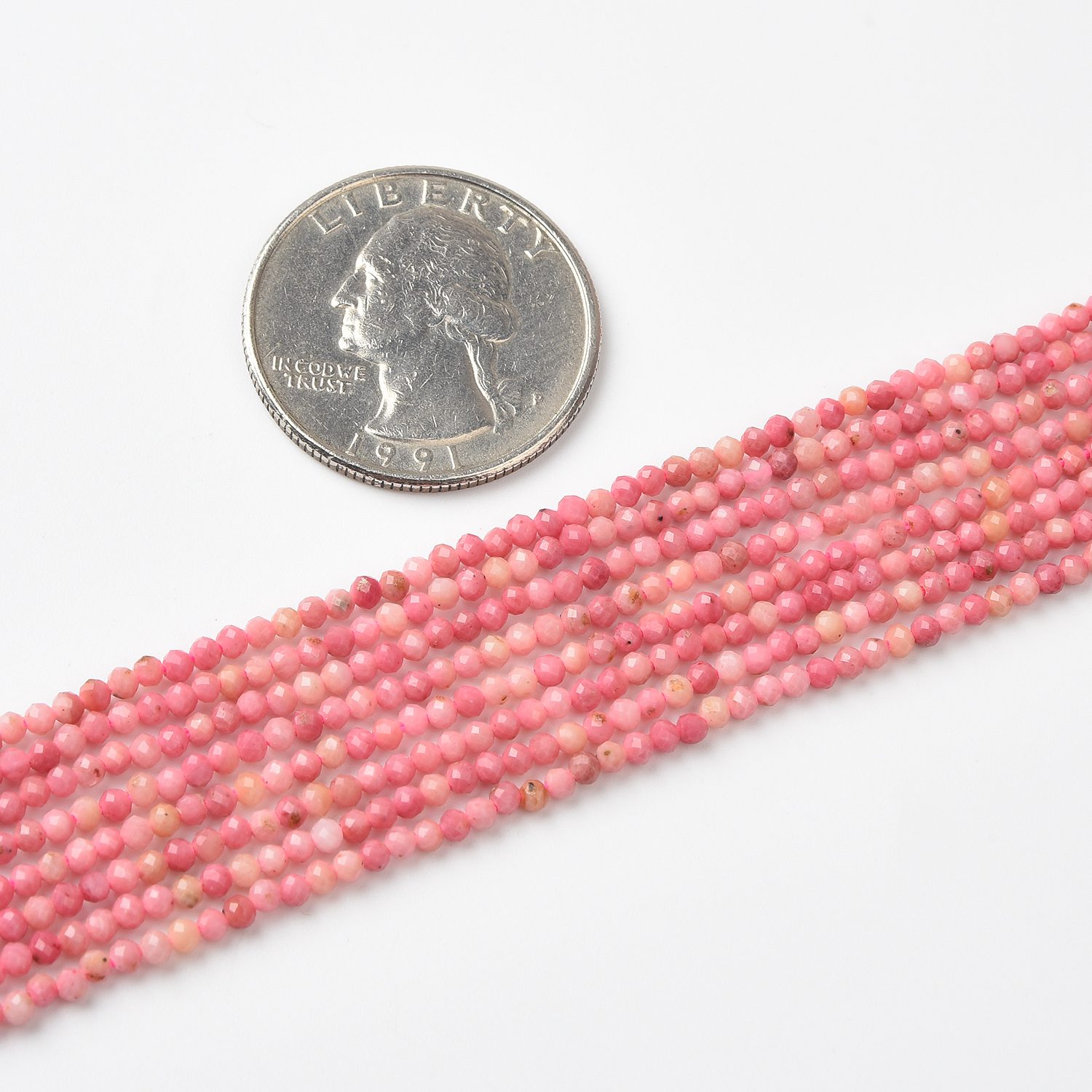 Rhodonite Gemstone Grade AAA Micro Faceted Round Loose Beads 15.5" Full Strand PRP390 - Image 4