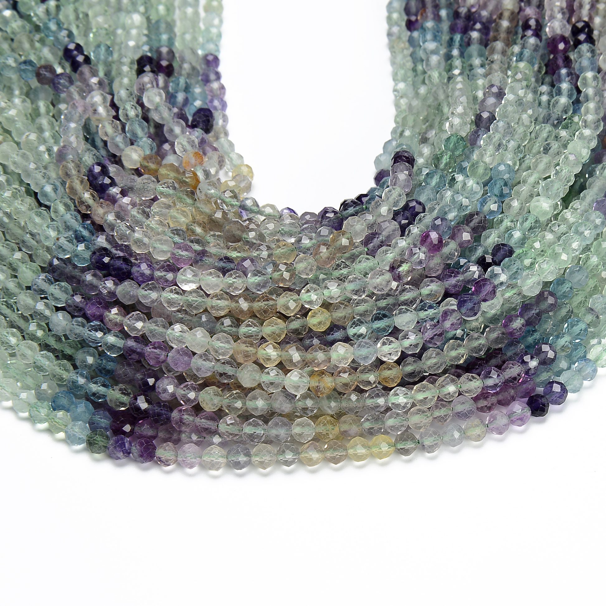 Natural Fluorite Micro Cut Faceted Rondelle Bead,Fluorite Faceted Bead,Fluorite Rondelle Bead,Fluorite Micro Cut Bead,2-2.5MM Fluorite Beads