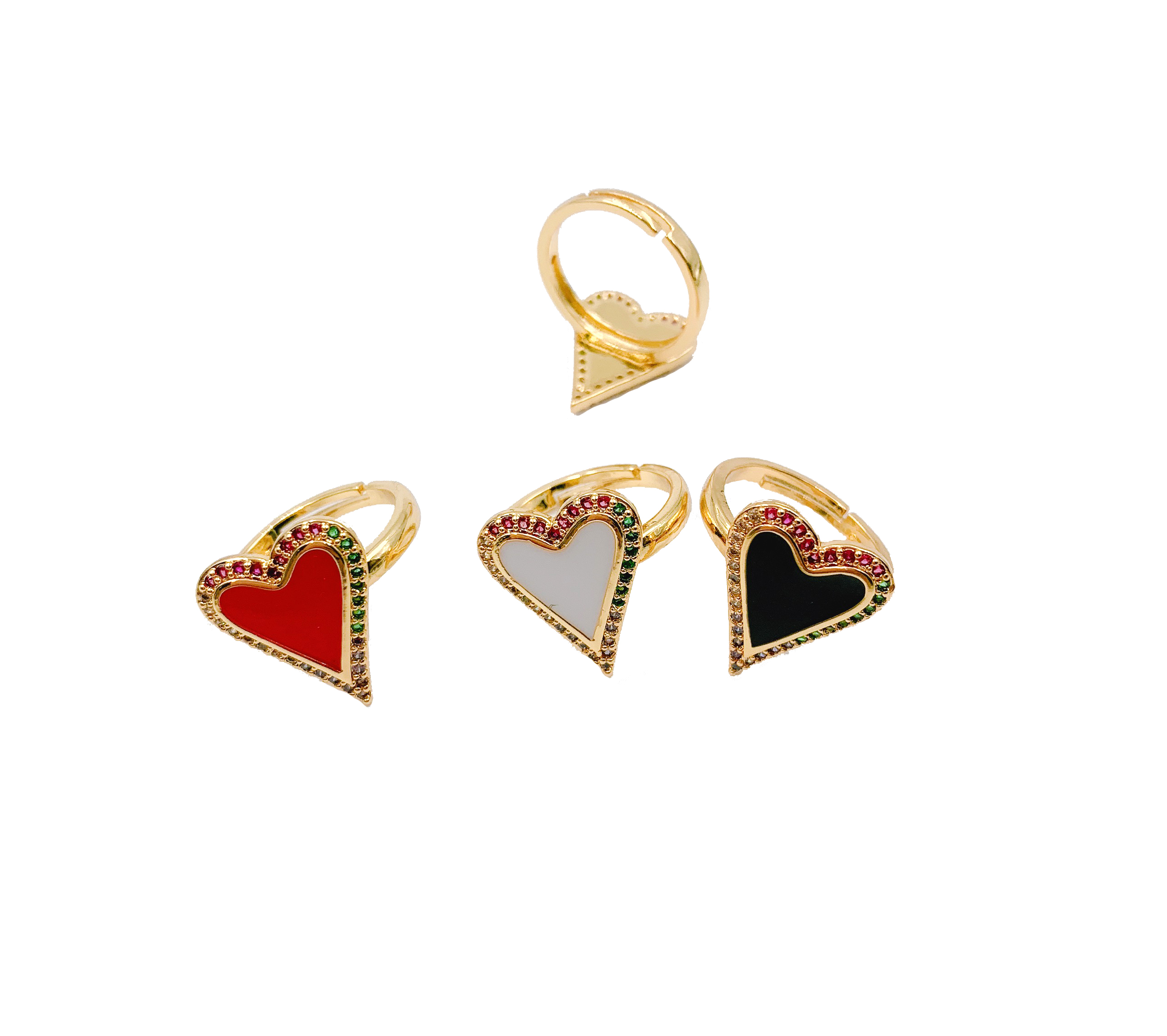 Rainbow Eye Heart CZ Zirconia Crystal Charms Pendant DIY Jewelry Making Earrings