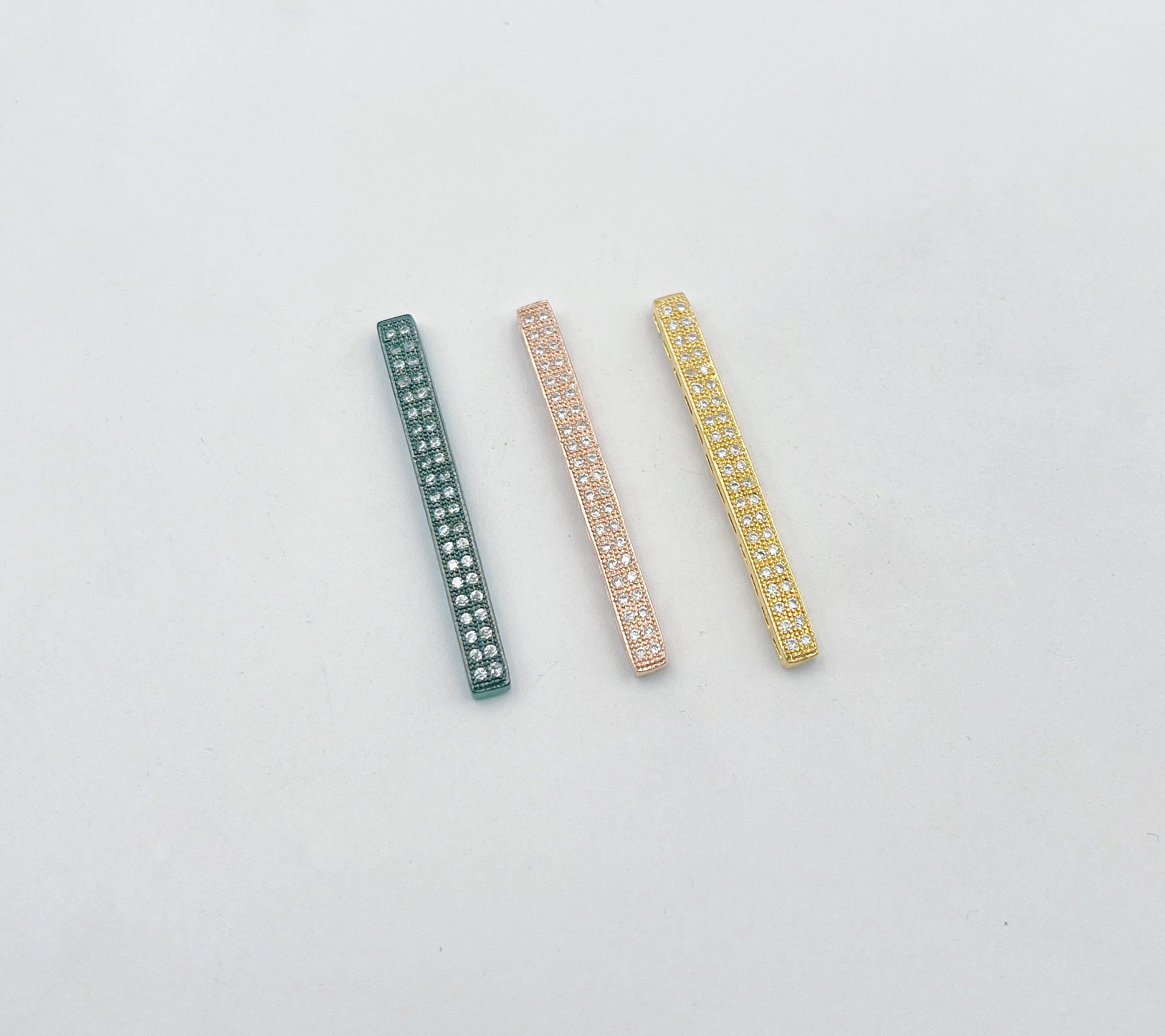 12 Gold Separator Bars 4 Hole Multi Strand Divider Row Connector 21mm x 2mm End Bar for Bracelets Necklaces G6m4 6mm between 1mm Holes