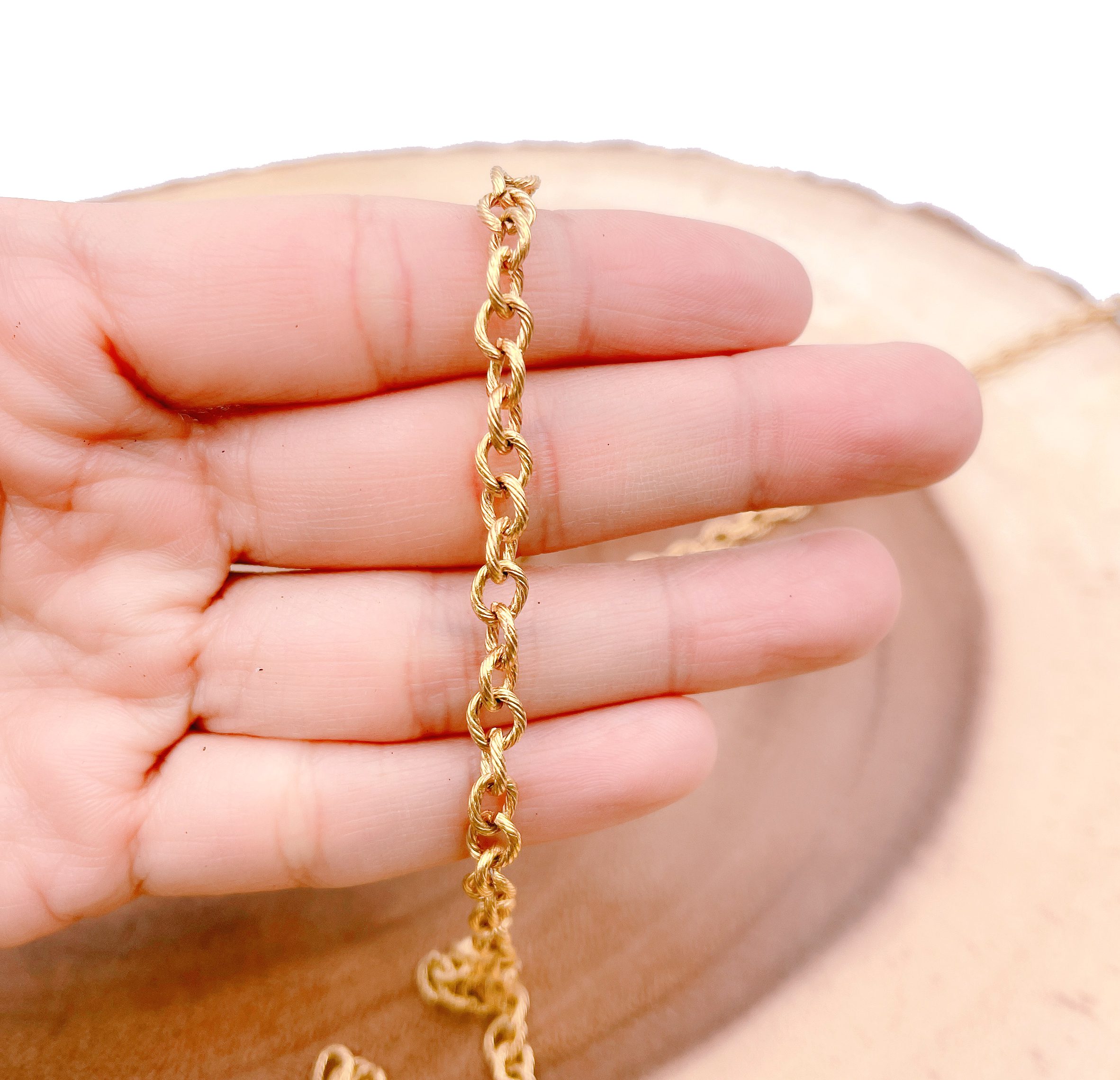 18K Gold Filled Rolo Cable Chain by 