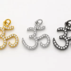 Gold Filled Om Charm Pendant, Spiritual Yoga & Meditation Jewelry, Necklace or Bracelet Link, DIY Craft Gift, CP1370