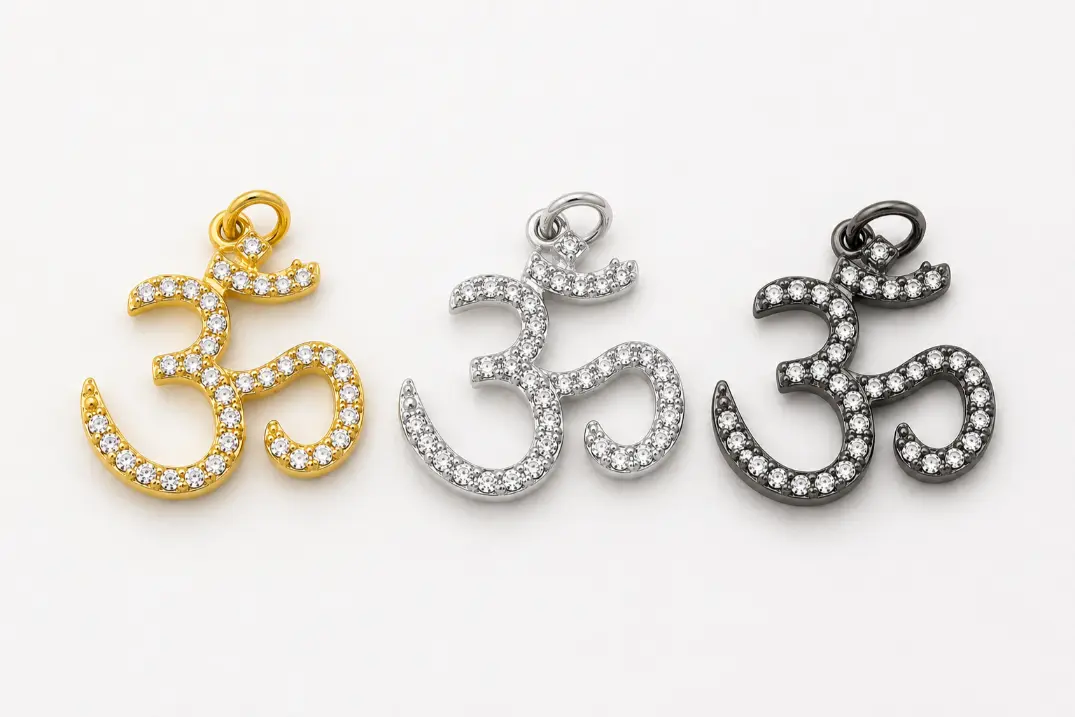 Gold Filled Om Charm Pendant, Spiritual Yoga & Meditation Jewelry, Necklace or Bracelet Link, DIY Craft Gift, CP1370