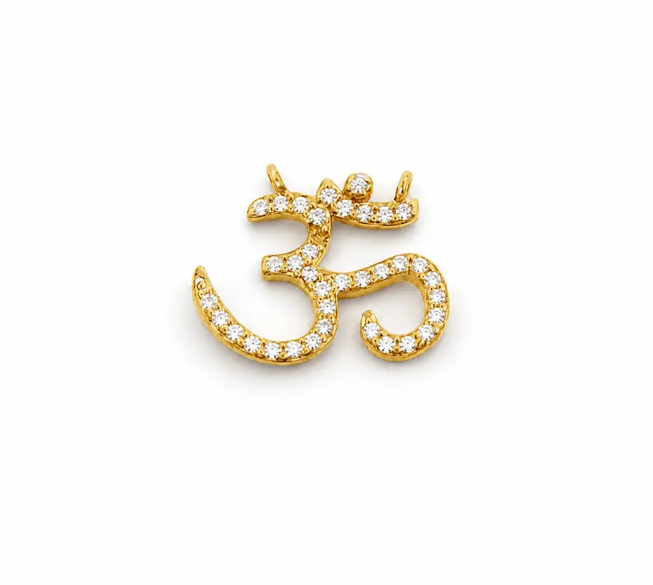 Gold Filled Om Charm Pendant, Spiritual Yoga & Meditation Jewelry, Necklace or Bracelet Link, DIY Craft Gift, CP1370 - Image 6