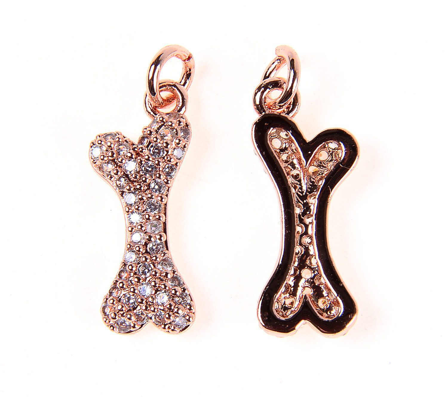 18K Gold CZ Micro Pave Dog Bone Charm, Dog Bone Pendant, Dog Bone Bracelet, Mini Dog Bone, Dog Lover Charm, DIY, 12x5mm, CP161 - Image 11