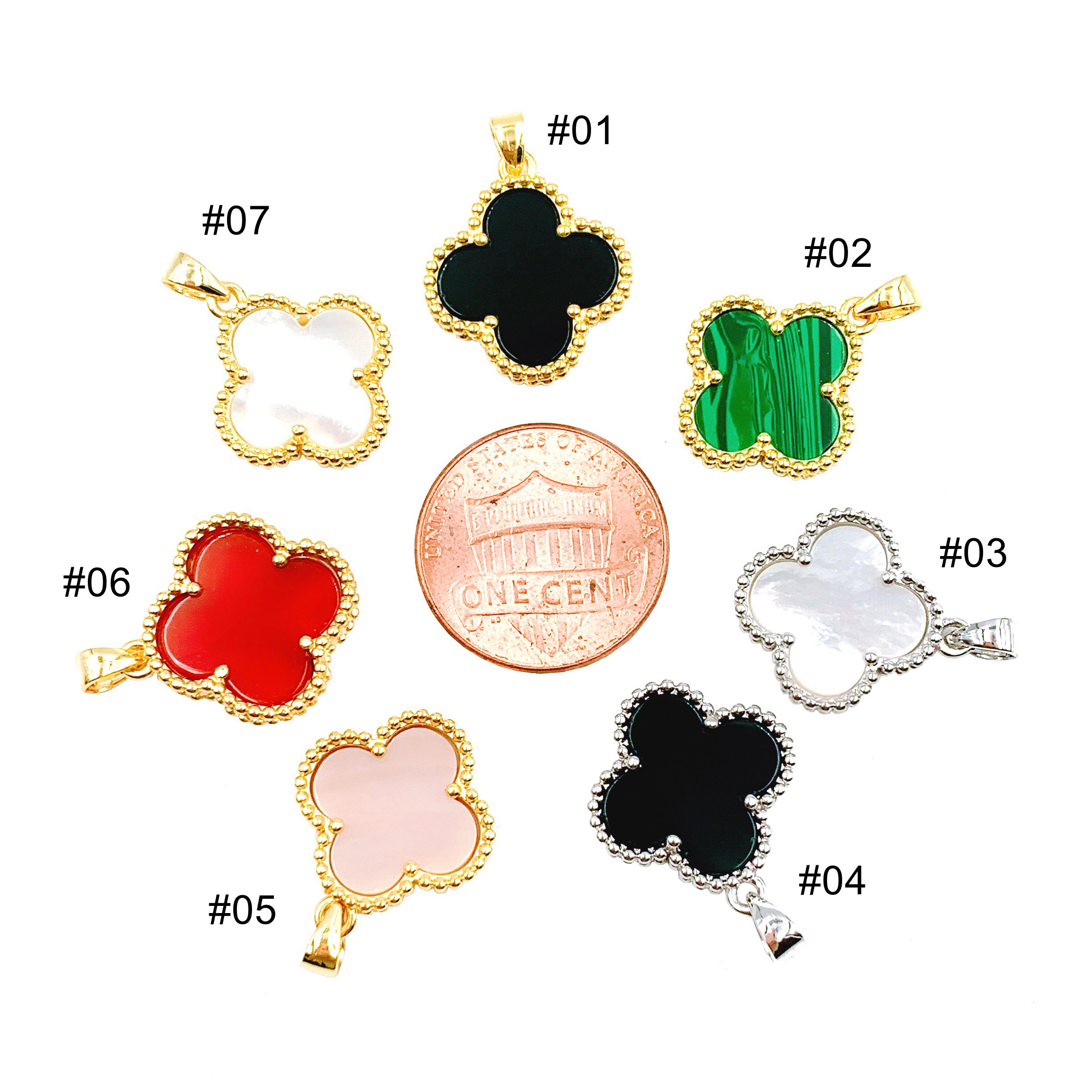 Four Leaf Clover Shell Charm Charm Cp745 Beadscreation4u