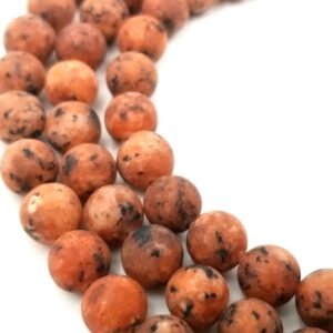 15.5" Strand Orange matte dyed jade round beads, Orange color jade beads, Orange gemstone, semi-precious stone, ORG052