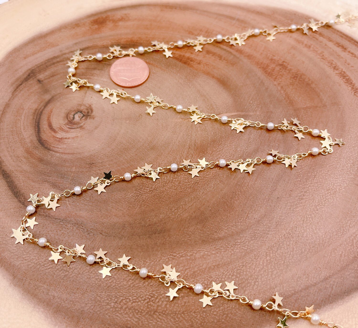 Gold Double Star Chain Necklet