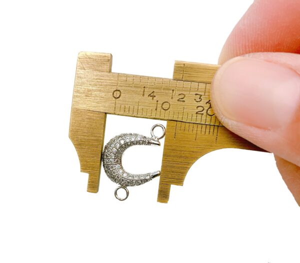 Measuring Horseshoe Shape CZ Micro Pave Connector