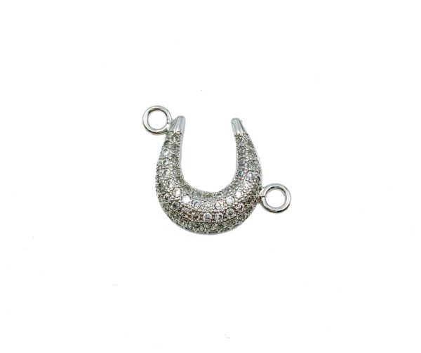 Horseshoe Shape CZ Micro Pave Connector