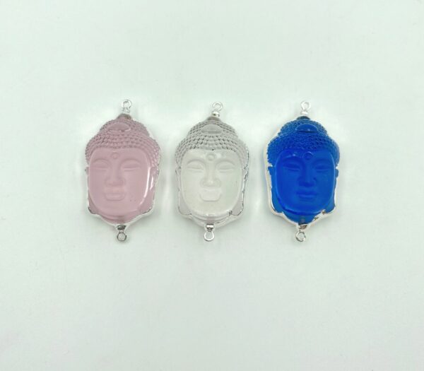 Crystal Quartz Buddha Head Connector