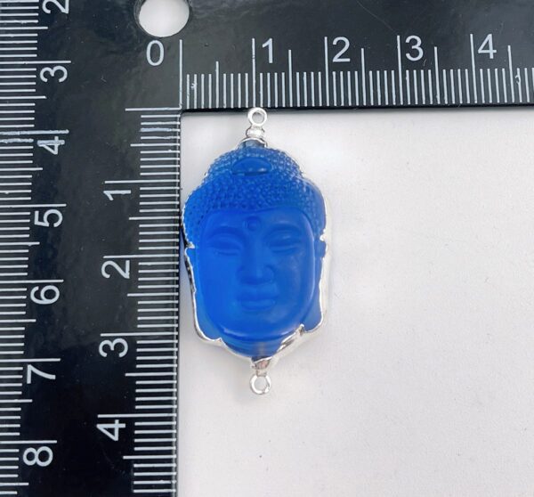 Crystal Quartz Buddha Head Connector in Blue Tone
