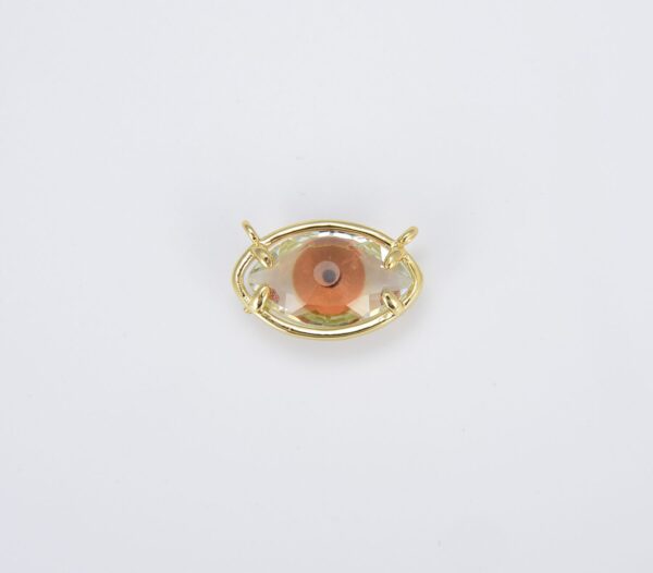 Evil Eye Glass Connector in 18K Gold Filled
