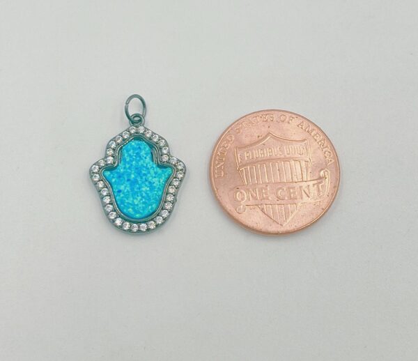 Opal Hamsa Charm for Necklace
