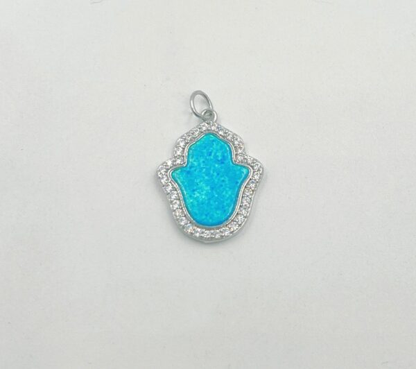 Opal Hamsa Charm for Necklace