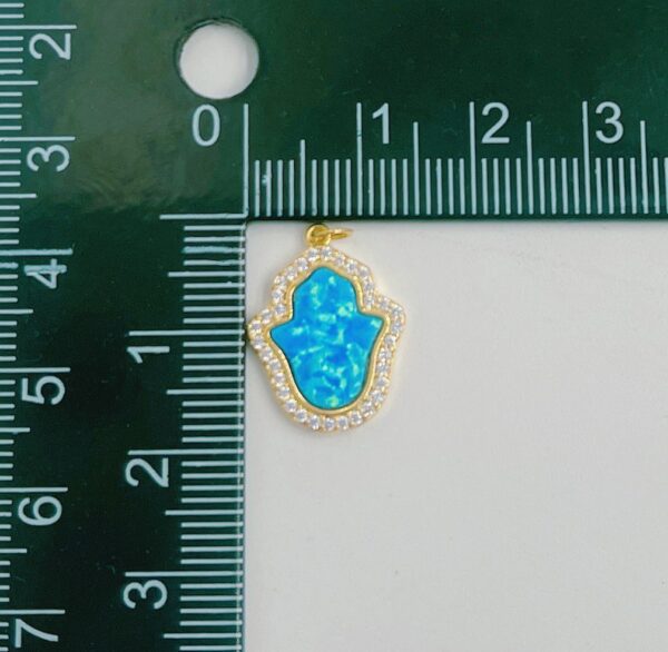 Measuring Opal Hamsa Charm for Necklace
