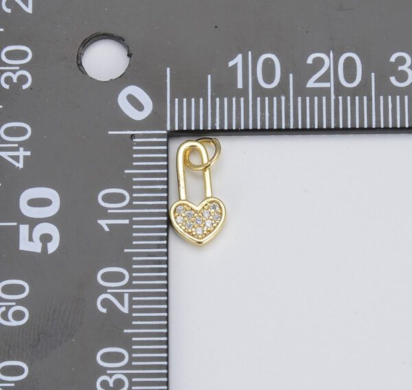 Measuring Delicate Safety Pin with Love Charm