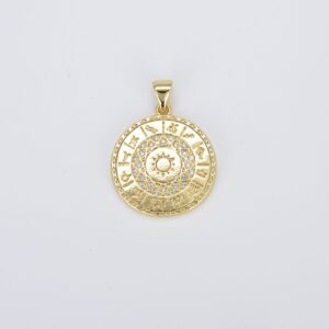 Zodiac Horoscope Sign Medallion Pendant Coin