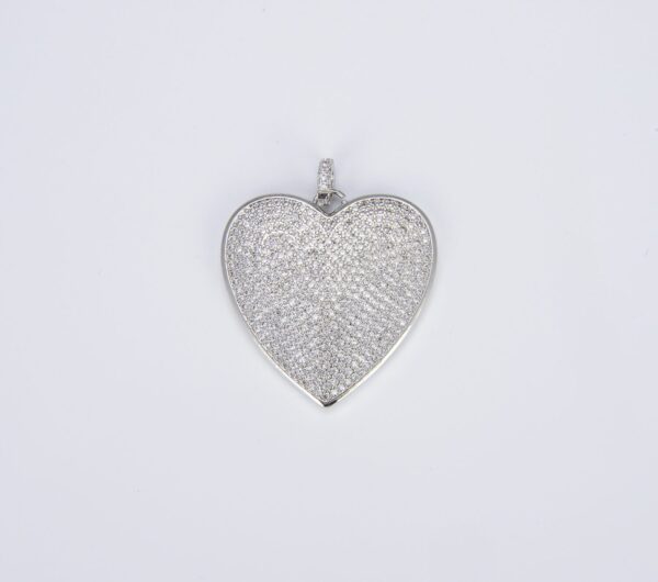 White Gold Filled Heart Charm