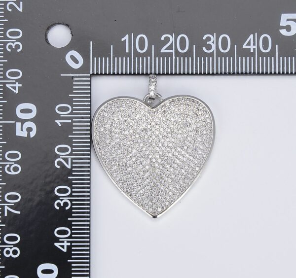 Measuring White Gold Filled Heart Charm