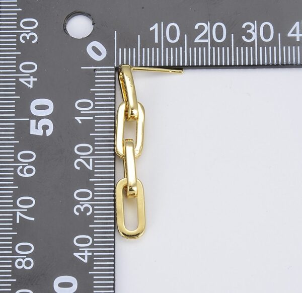 Measuring Gold Chunky Chain Link Earrings