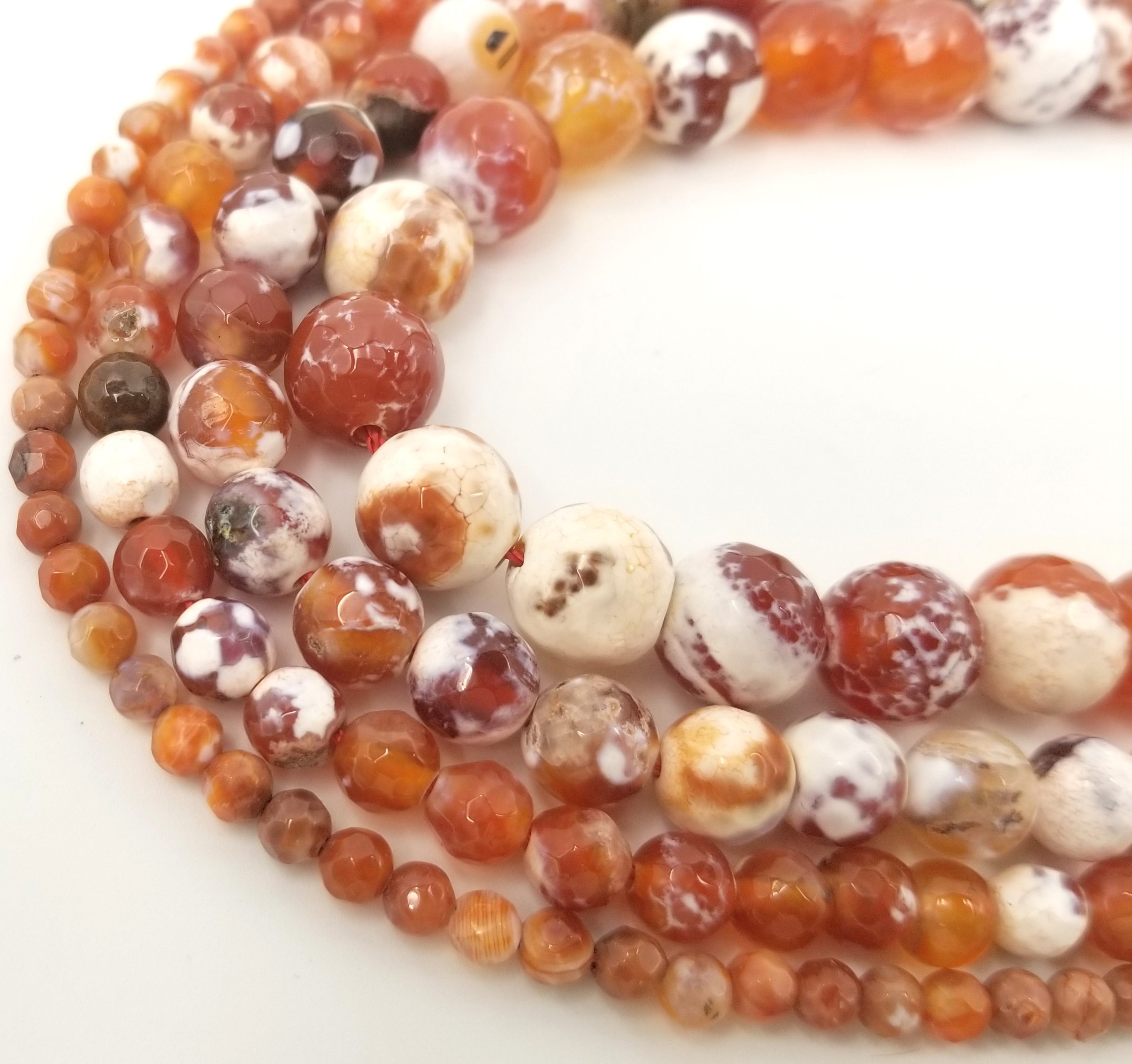 natural fire agate 18x14x5mm oval gemstone beads--7.5 inch strand