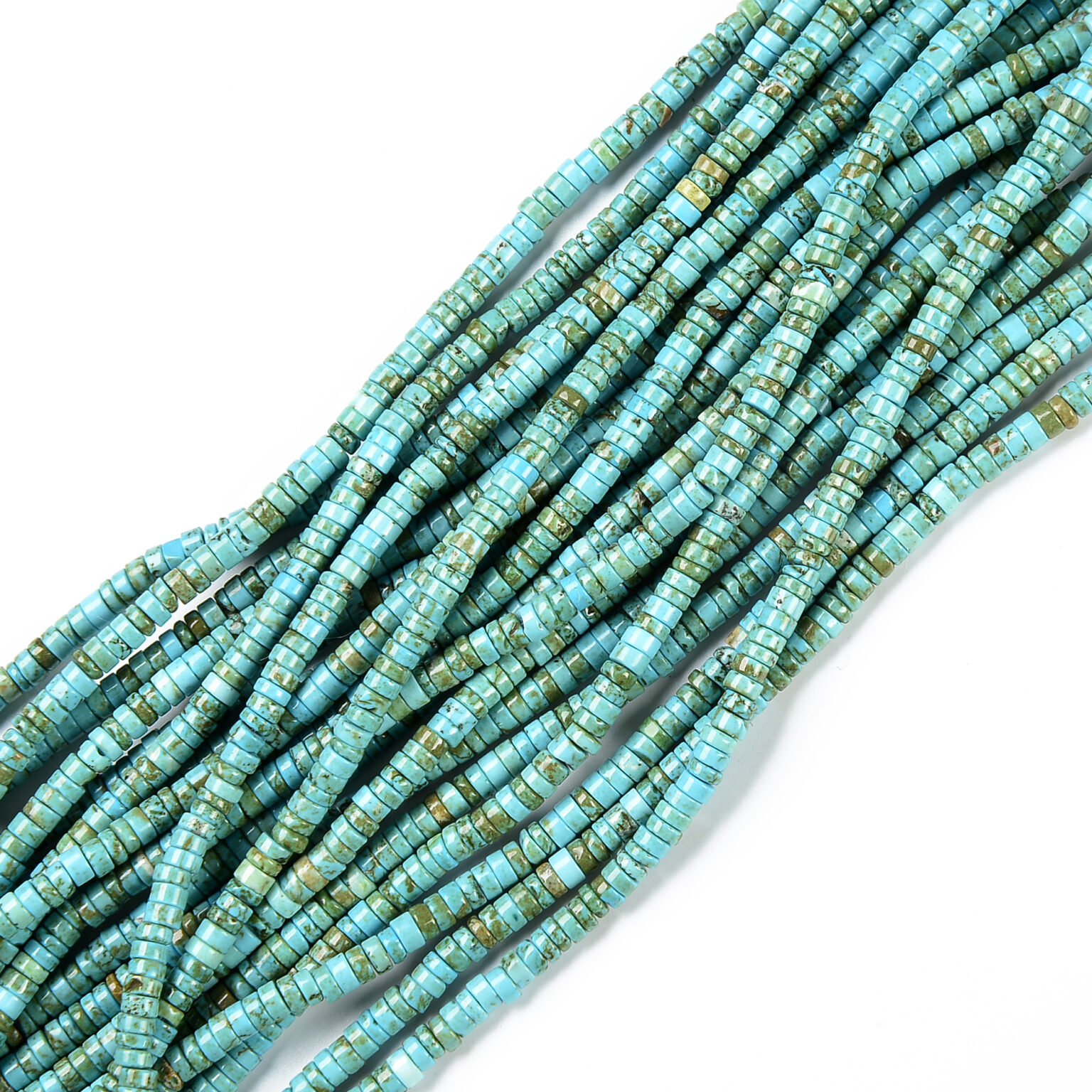 Natural Turquoise Heishi Bead, Blue Hubei Turquoise, Large Heishi