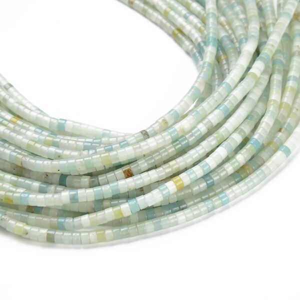 Natural Color Amazonite Heishi Rondelle Shape Genuine Amazonite Discs Gemstone Loose Beads