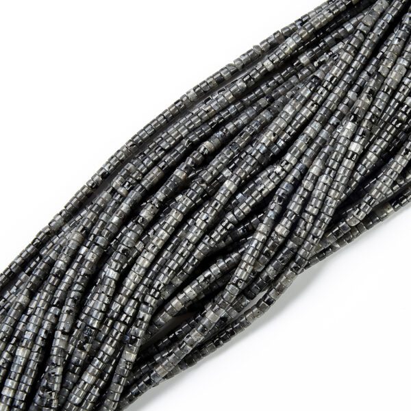 Natural Larvikite 4x2.5mm Heishi Rondelle Beads